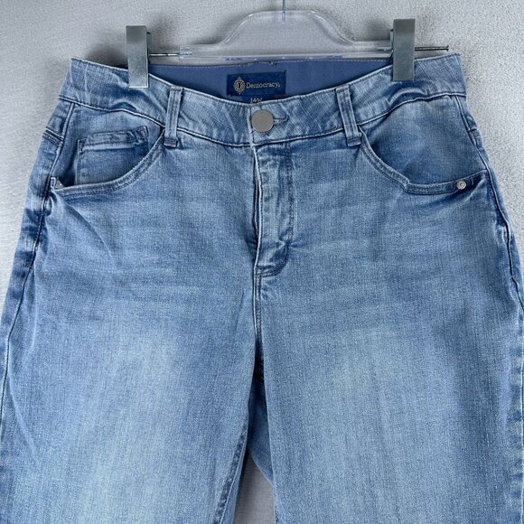 Democracy Bootcut Jeans Size 14W Women's AB Solution Light Wash Mid Rise Blue - Picture 3 of 12